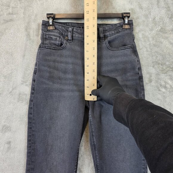 American Eagle Mom Jeans Womens Size 0 Gray Tapered Stretch Denim Ankle Pants - Picture 3 of 11